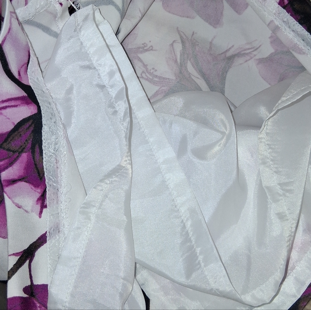 Worthington Purple and White Floral Y2K Sleeveless Women's Sheath Dress Size 8 - Picture 7 of 11